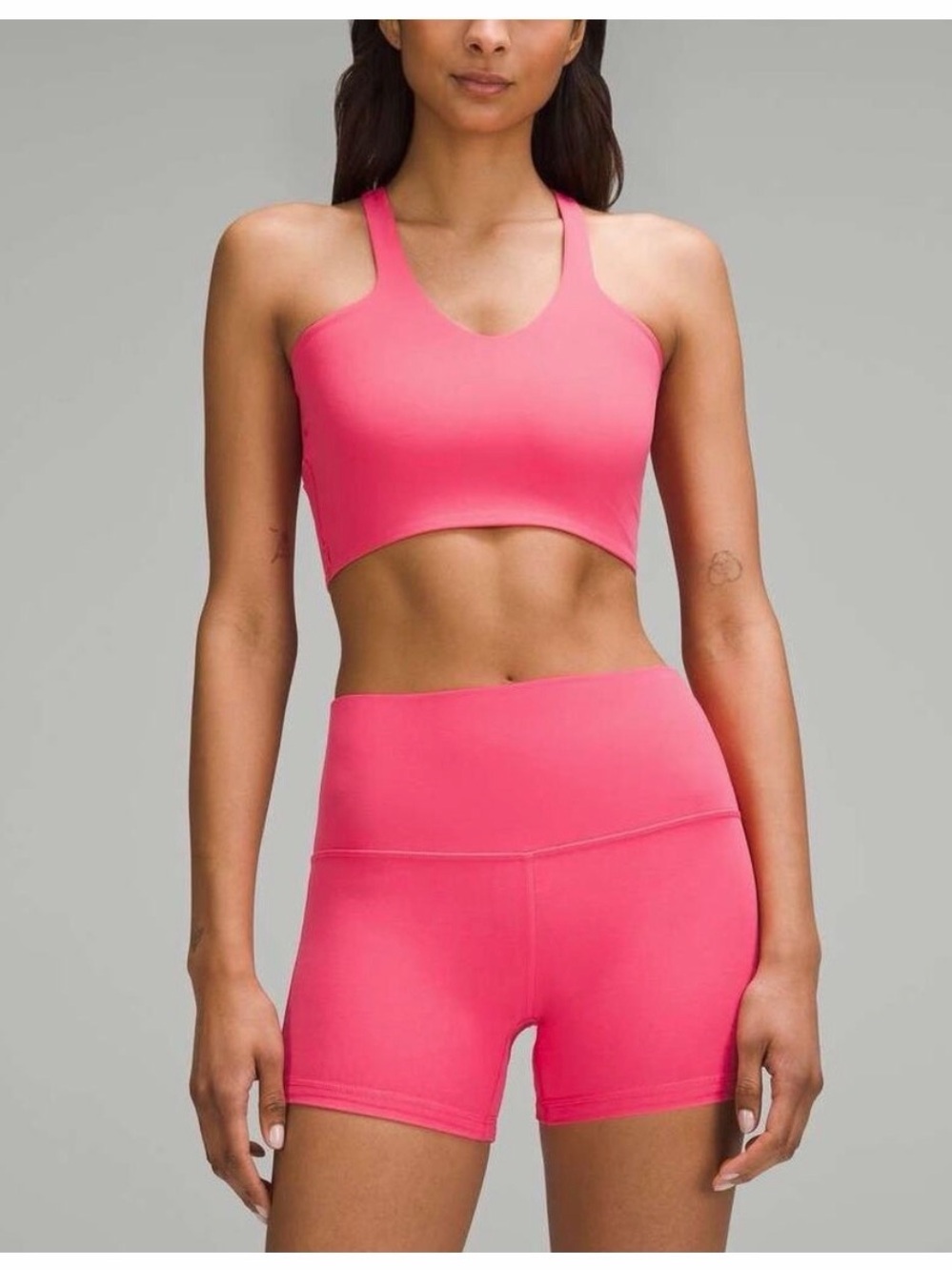 NWT lululemon Bend This Front-to-Back Longline Bra Glaze Pink S/M